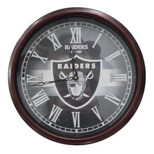 Bradford Exchange NFL Las Vegas Raiders Outdoor Illuminated Atomic Clock LED 14"